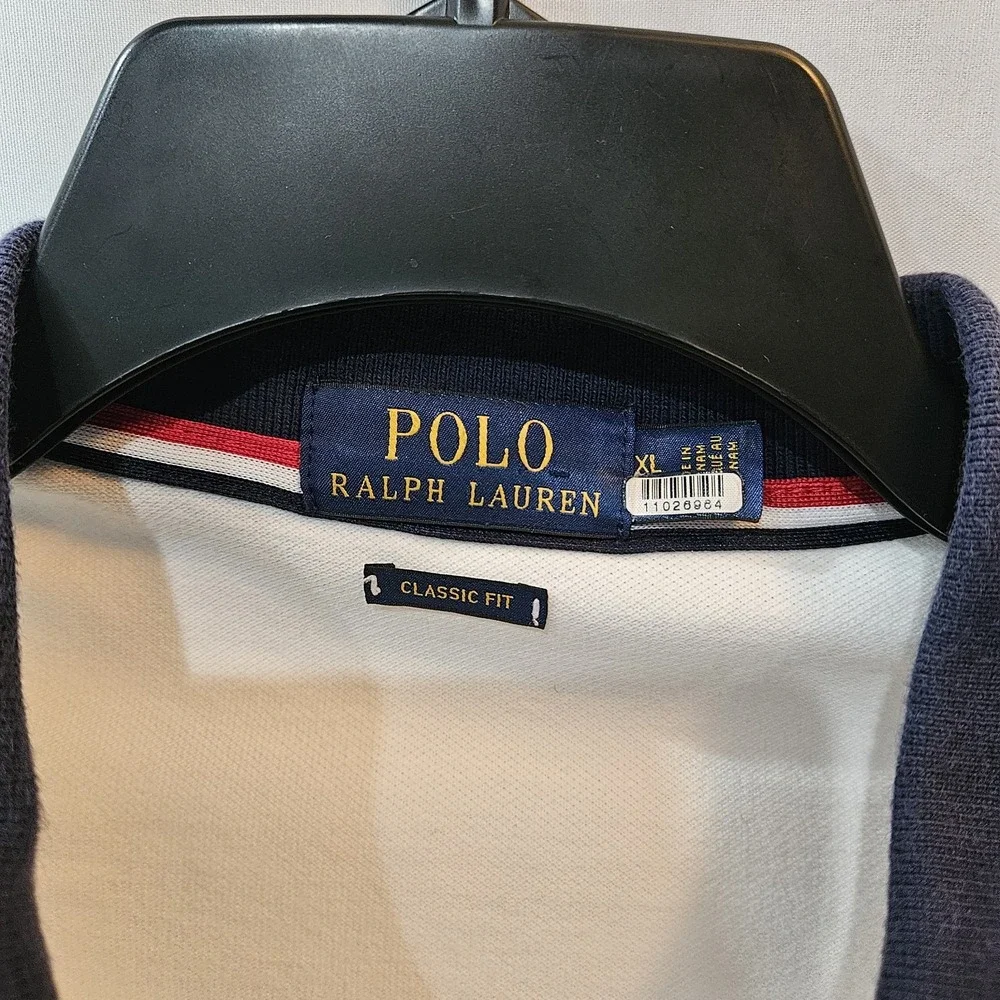 Polo Ralph Lauren Mens XL Classic Fit White Polo Shirt Preppy Old Money☆Sm Stain